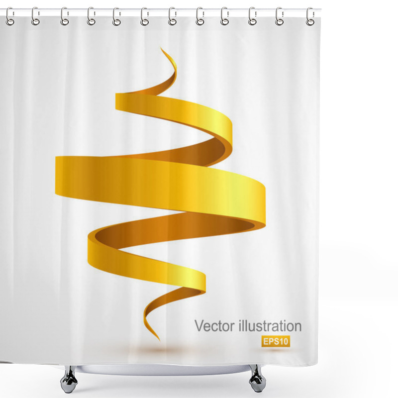 Personality  Yellow Spiral Ribbon Shower Curtains