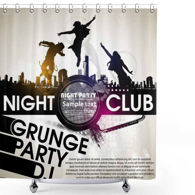 Personality  Grunge Banner With An Inky Dribble Strip With Copy Space. Abstract Background For Party Shower Curtains