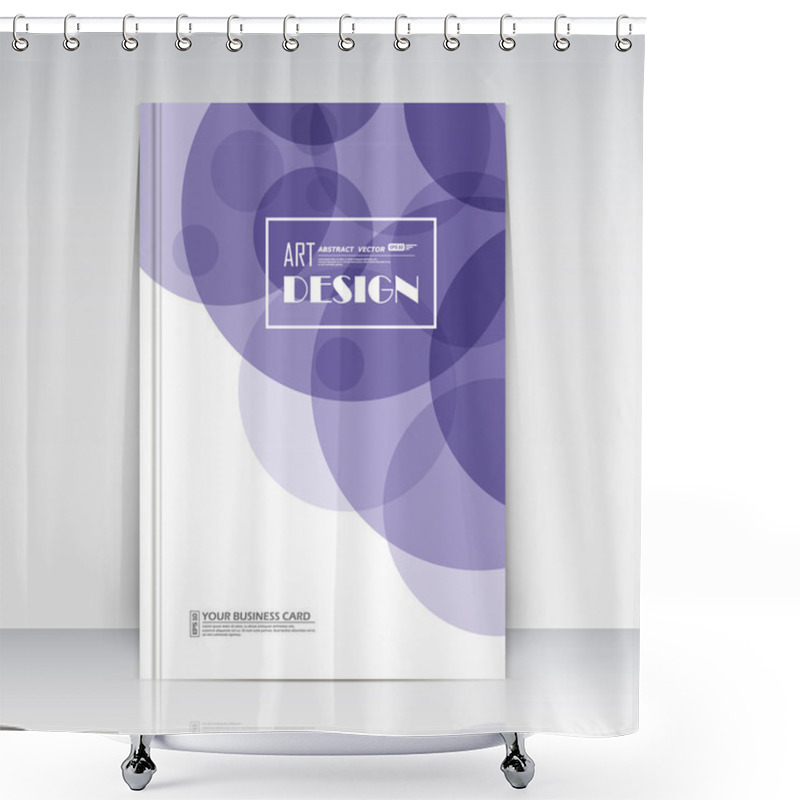 Personality  Abstract Composition, Text Frame Surface, Purple A4 Brochure Title Sheet, Creative Figure, Logo Sign Construction, Firm Banner Form, Round Icon, Transparent Circle, Flier Fashion, Fancy EPS10 Illustration, Daily Periodical Issue, Trademark Emblem Shower Curtains