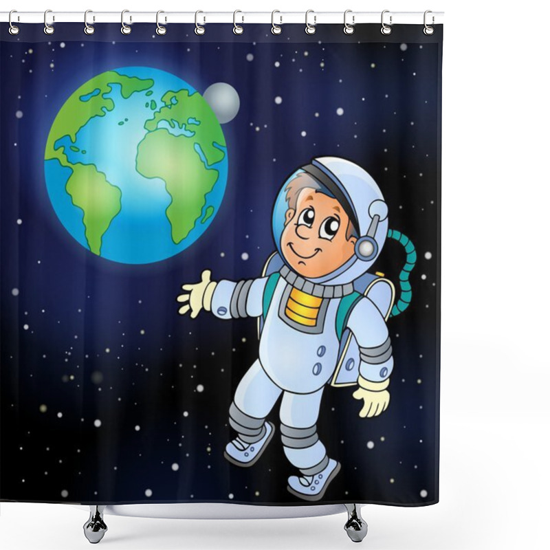 Personality  Image With Space Theme 6 Shower Curtains