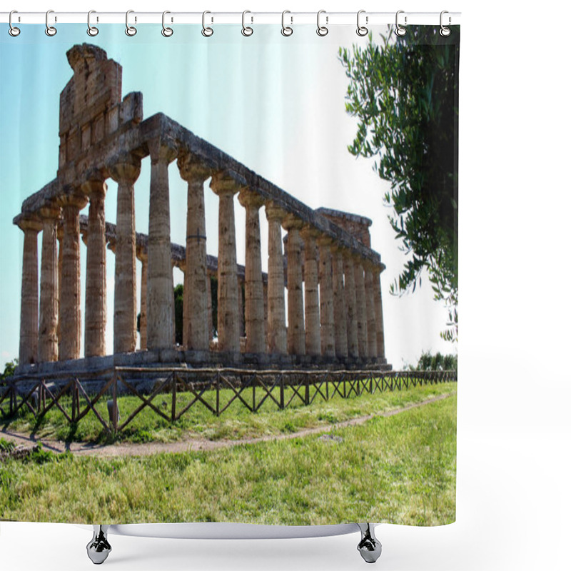 Personality  Temple Of Athena In The Archaeological Park Of Paestum Shower Curtains