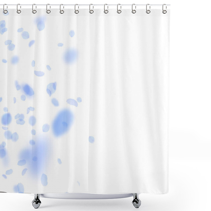 Personality  Dark Blue Flower Petals Falling Down. Marvelous Ro Shower Curtains