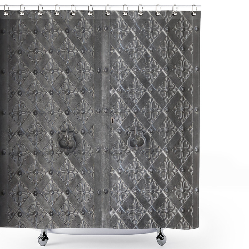 Personality  Old Church Textured Metal Door Shower Curtains