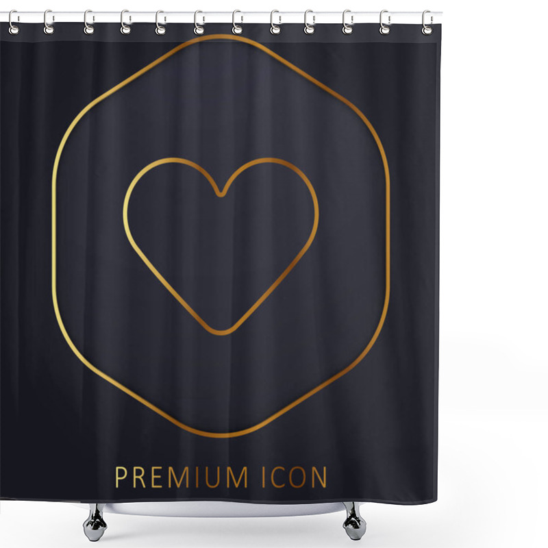 Personality  Black Heart Golden Line Premium Logo Or Icon Shower Curtains