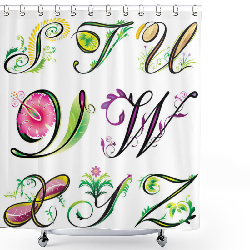 Personality  Alphabets Elements Shower Curtains