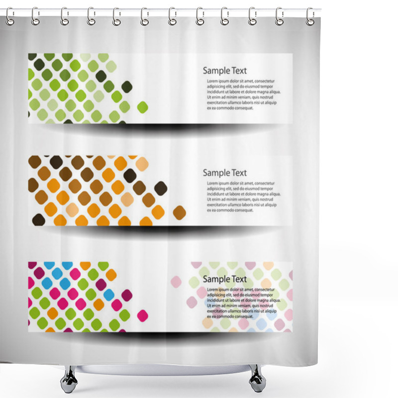 Personality  Three Abstract Header Designs Shower Curtains