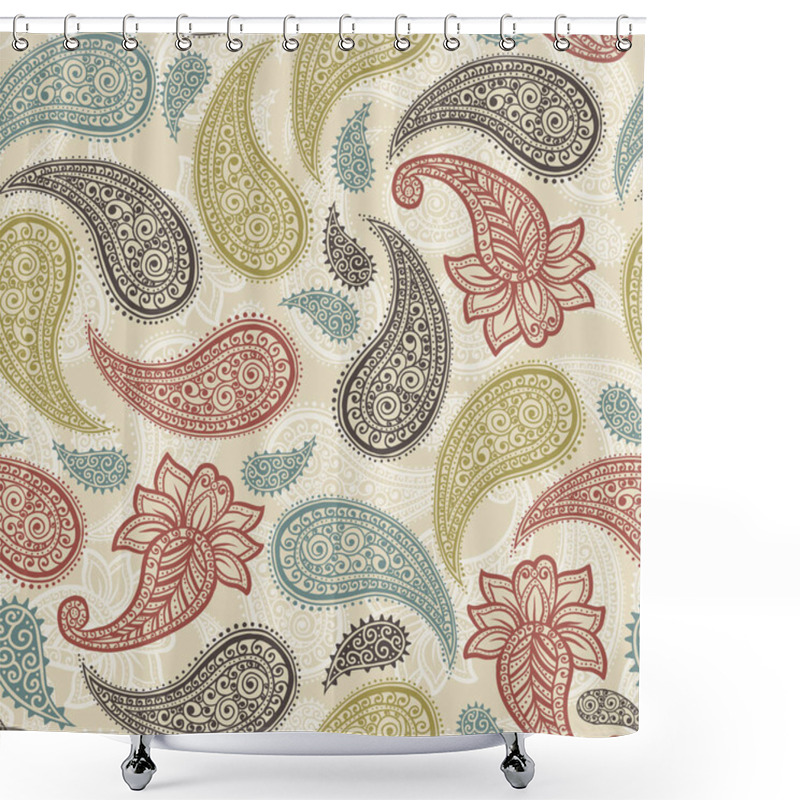 Personality  Classic Native Paisleys Seamless Pattern For Wallpaper Design Shower Curtains