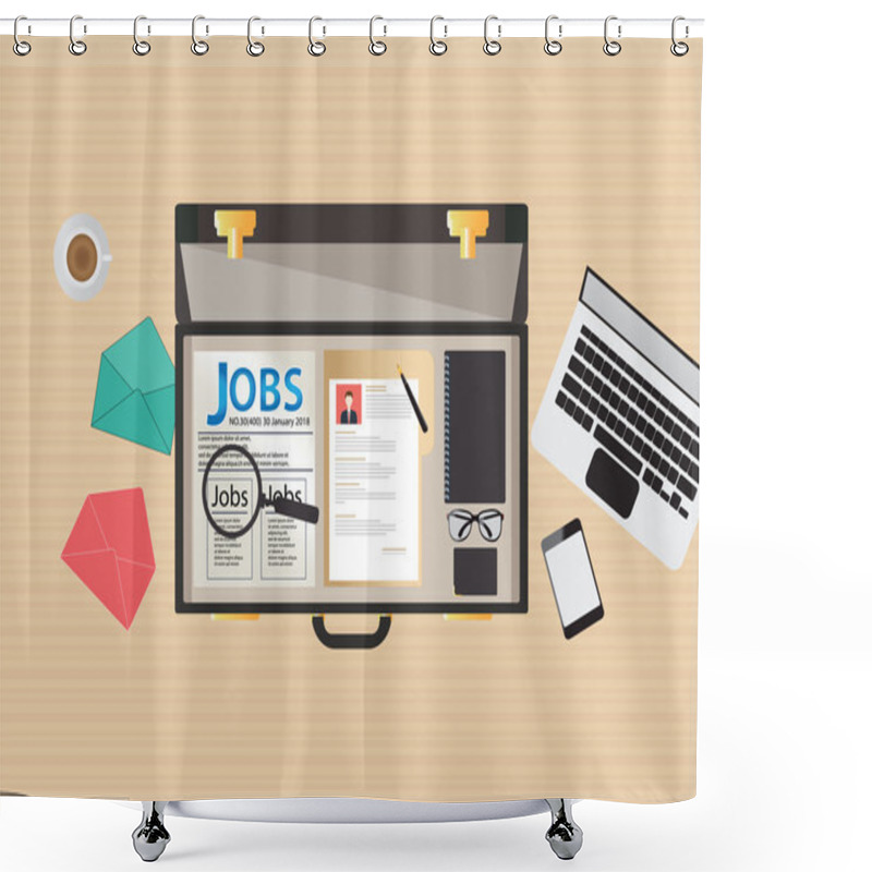 Personality  Job Search Icon Design. Shower Curtains