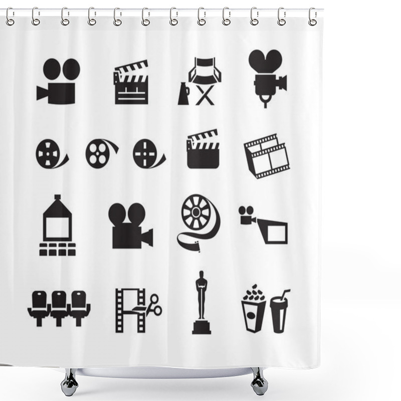 Personality  Cinema. Vector Format Shower Curtains