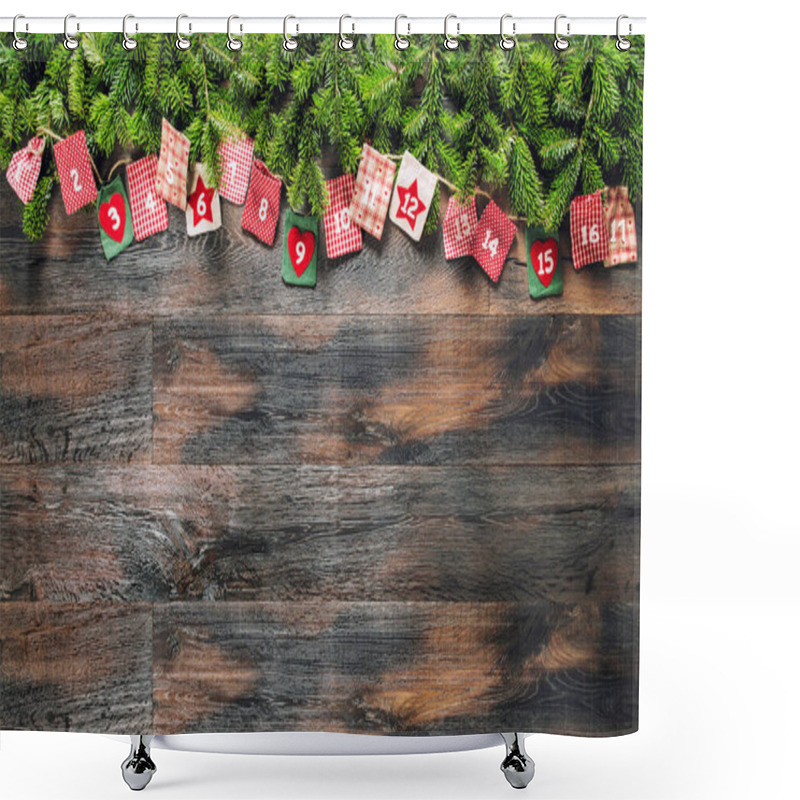 Personality  Advent Calendar With Christmas Gifts Decoration Shower Curtains