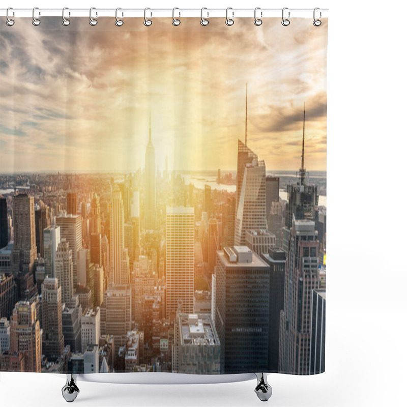 Personality  Sunset On Manhattan Shower Curtains