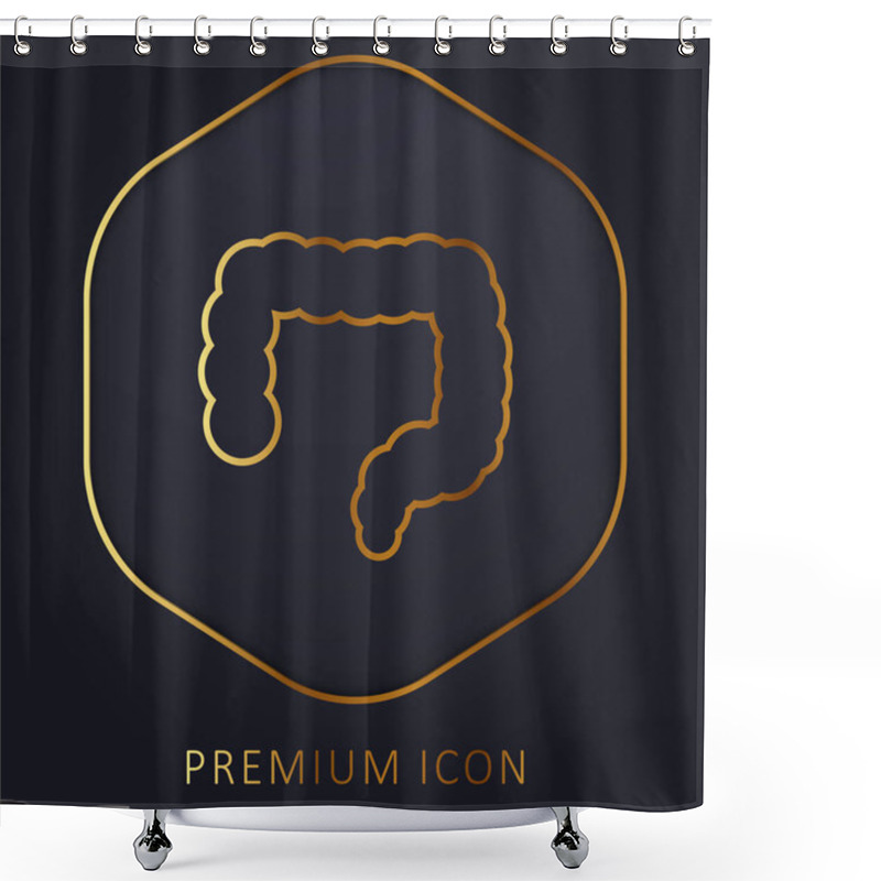 Personality  Big Intestines Golden Line Premium Logo Or Icon Shower Curtains