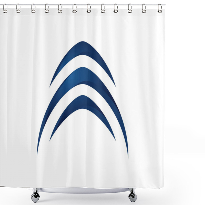 Personality  Ocean Water Waves Logo Design Vector Template Water Waves Icon Shower Curtains