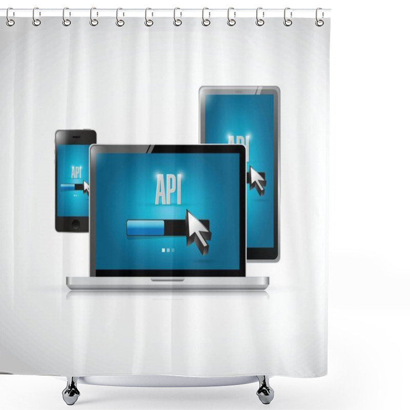 Personality  Api Technology Updates Sign Concept Shower Curtains