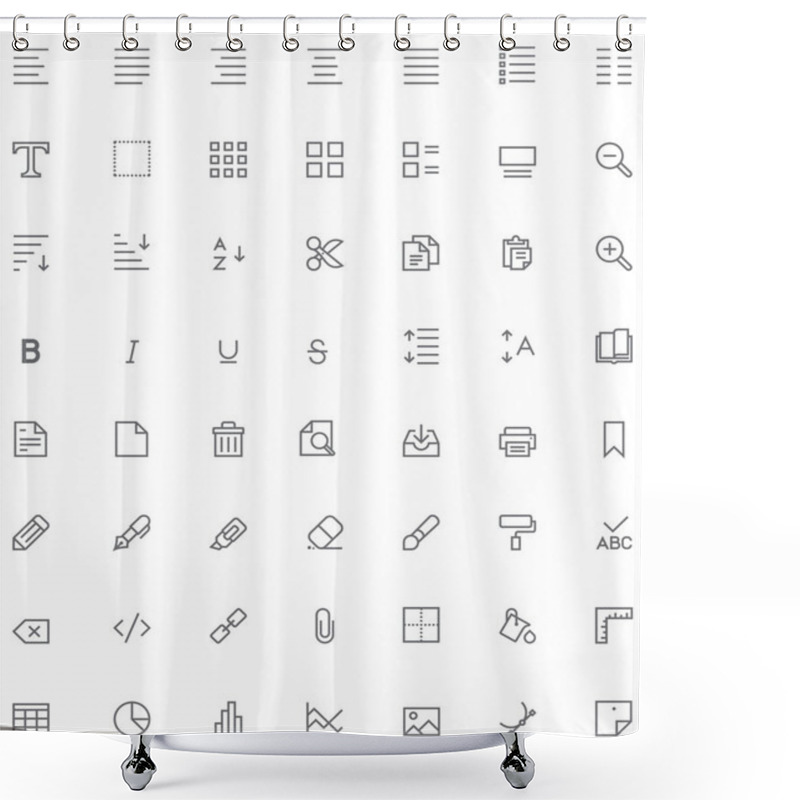 Personality  Text Editing Icon Set Shower Curtains