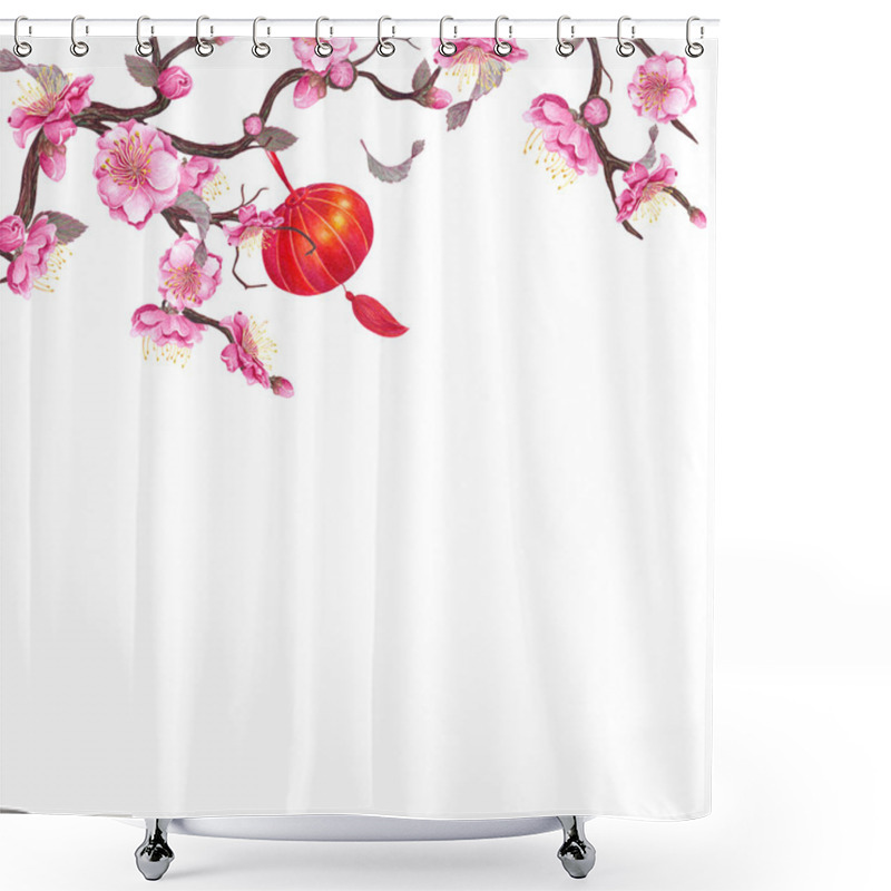 Personality  Plum & Lantern Frame. Shower Curtains