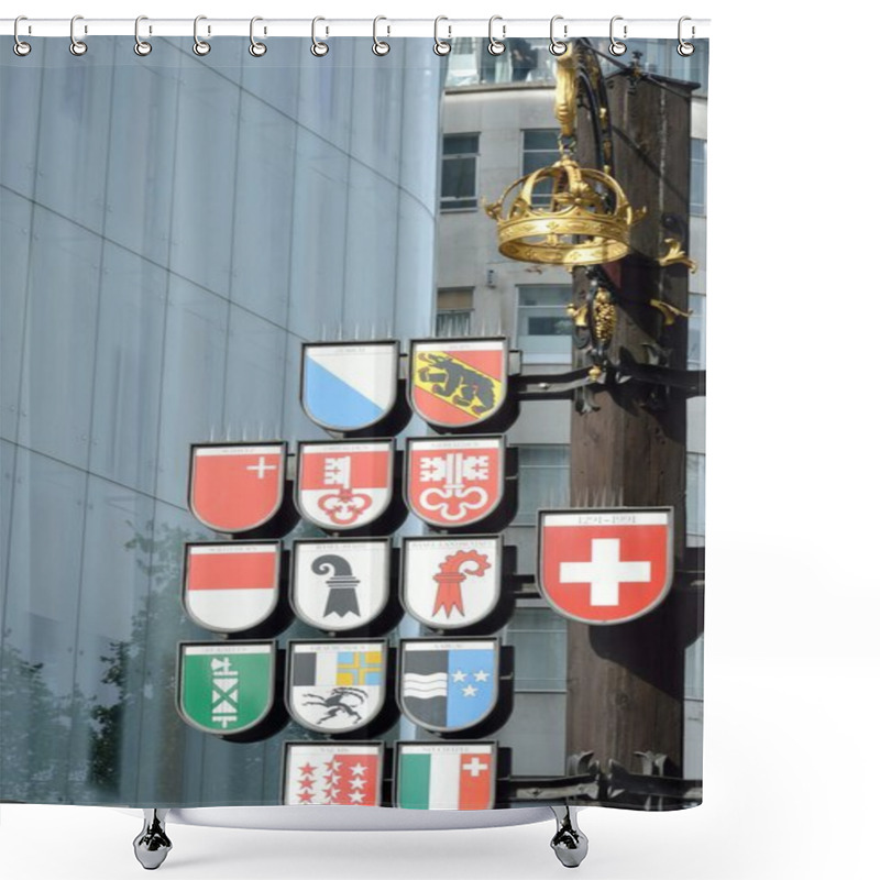 Personality  Swiss Square Commemeration Shower Curtains