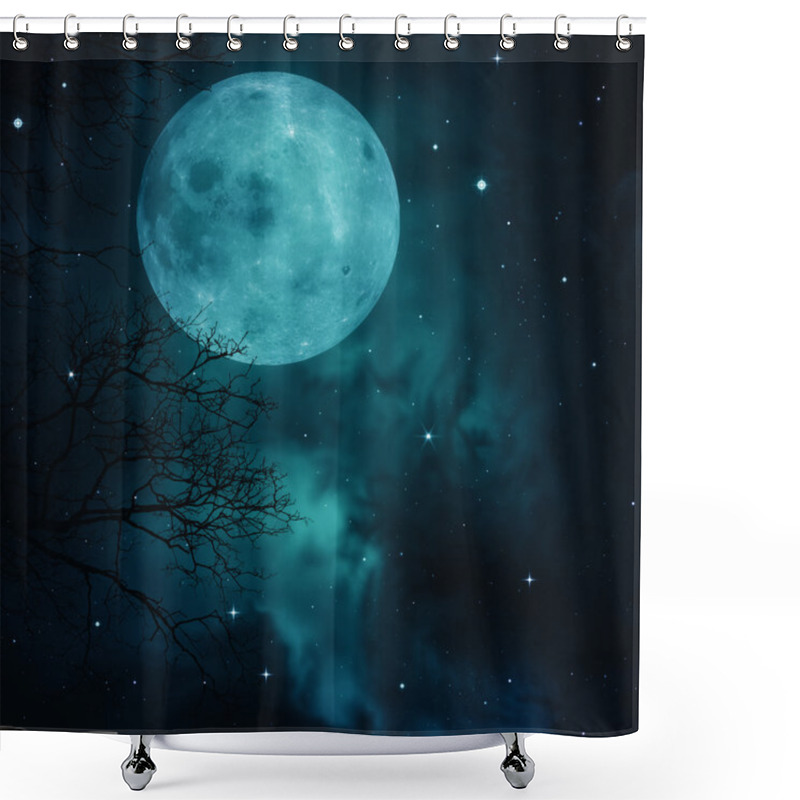 Personality  Full Moon On The Skies, Abstract Natural Backgrounds Shower Curtains