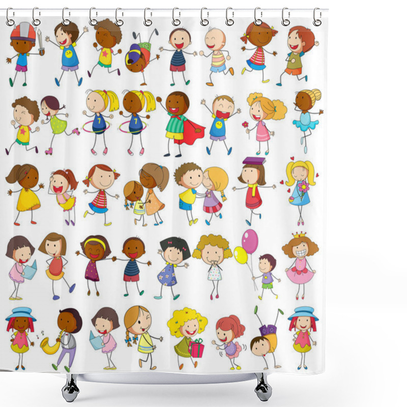 Personality  Children Playing Shower Curtains