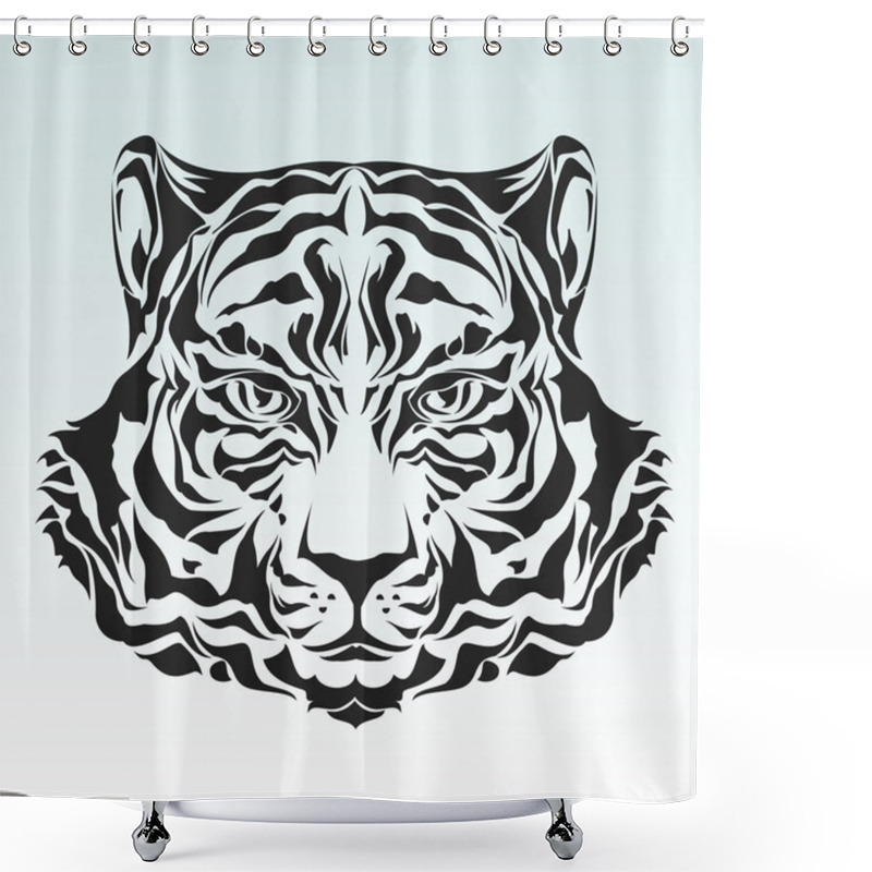 Personality  Tiger Head Shower Curtains