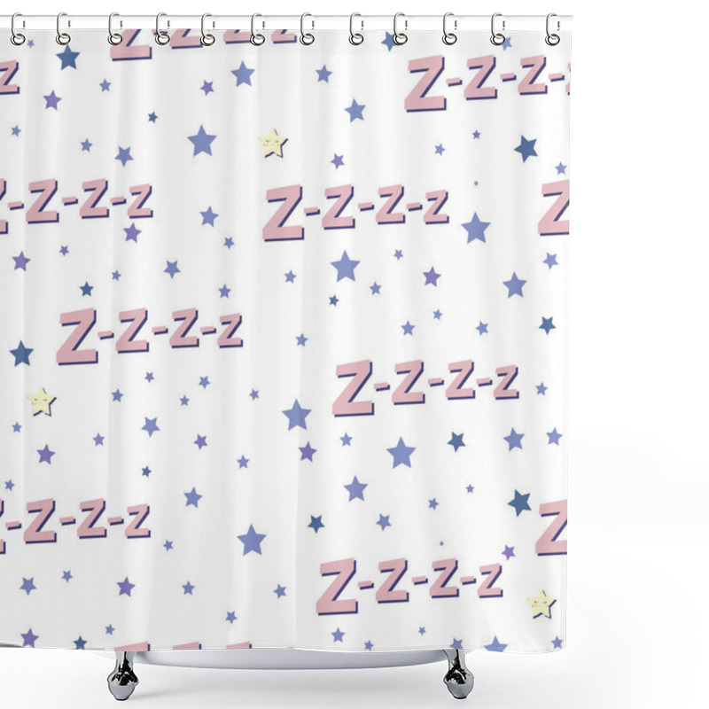 Personality  Cute Seamless Pattern Stars. Pajama Party Background. Editable Vector Illustration Shower Curtains