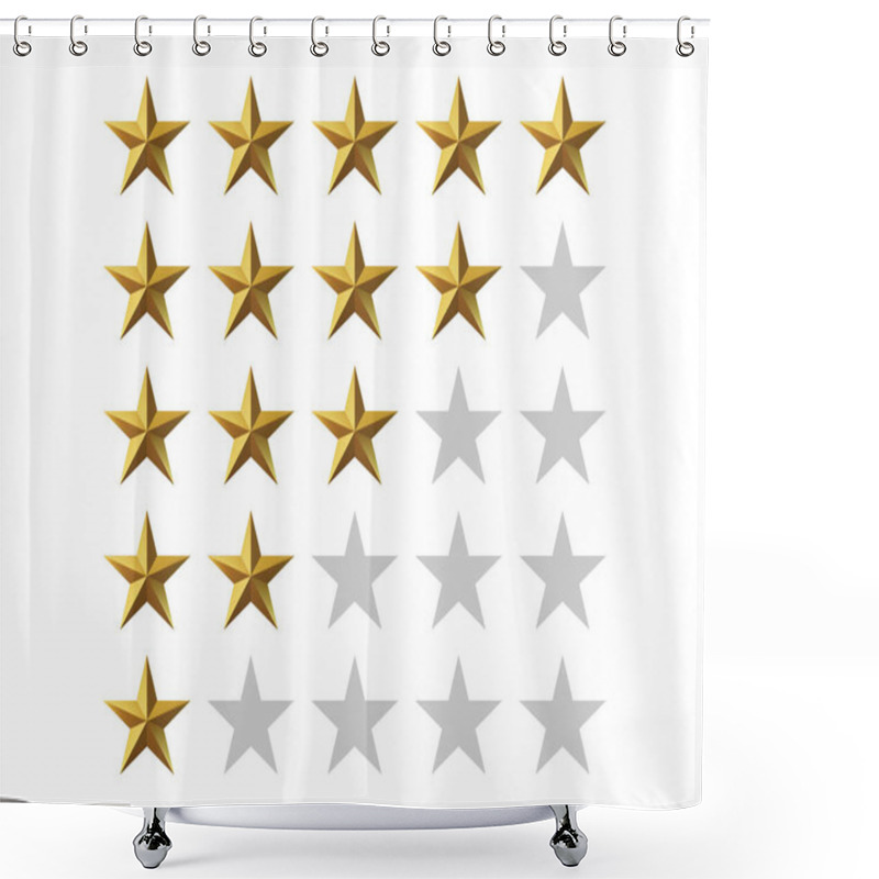 Personality  Vector Golden Star. Shower Curtains