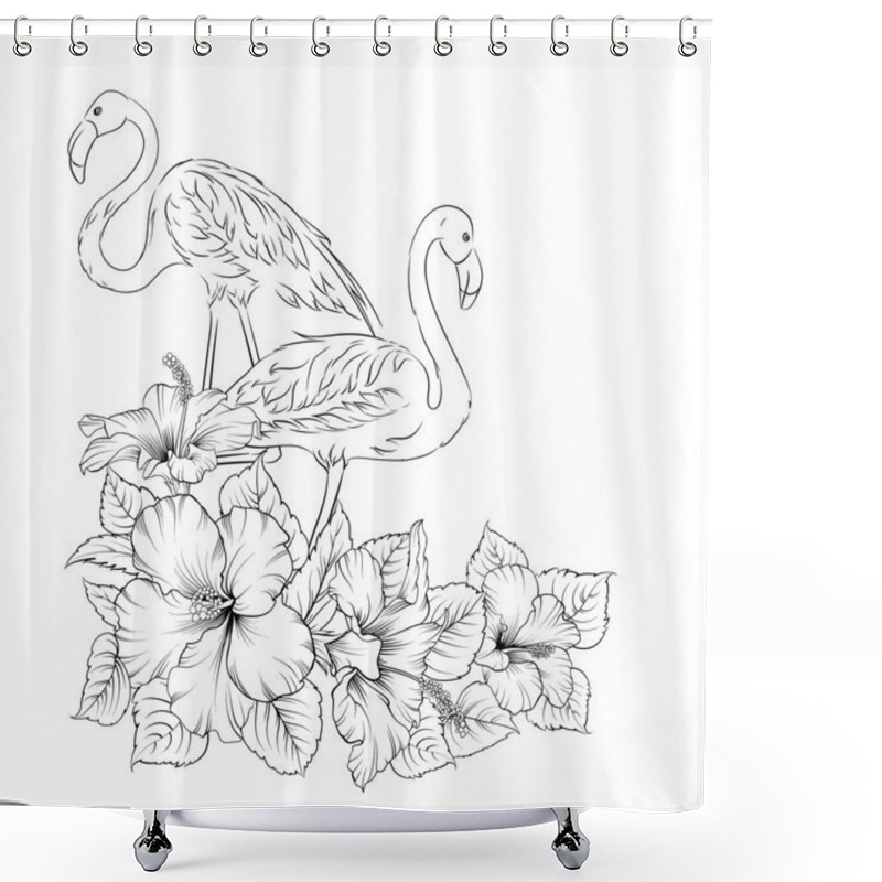 Personality  Flamingo Background Design. Shower Curtains