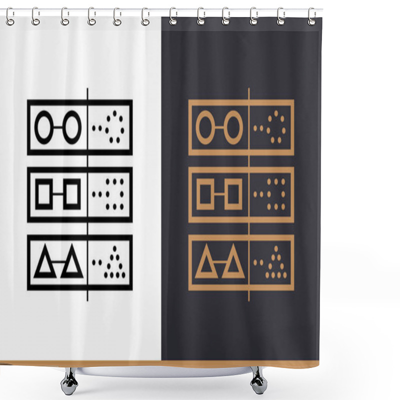 Personality  Outline Icon Prediction Model. Data Science Technology And Machi Shower Curtains