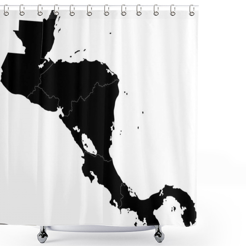 Personality  Black Central America Map Shower Curtains