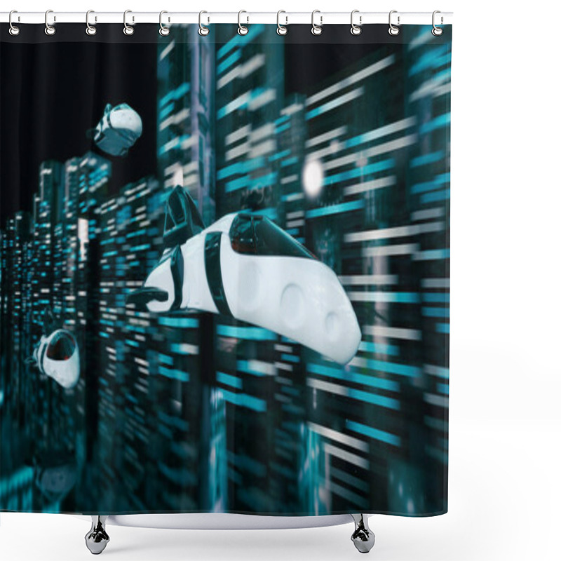 Personality  Futuristic Race - 3D Illustration  Shower Curtains