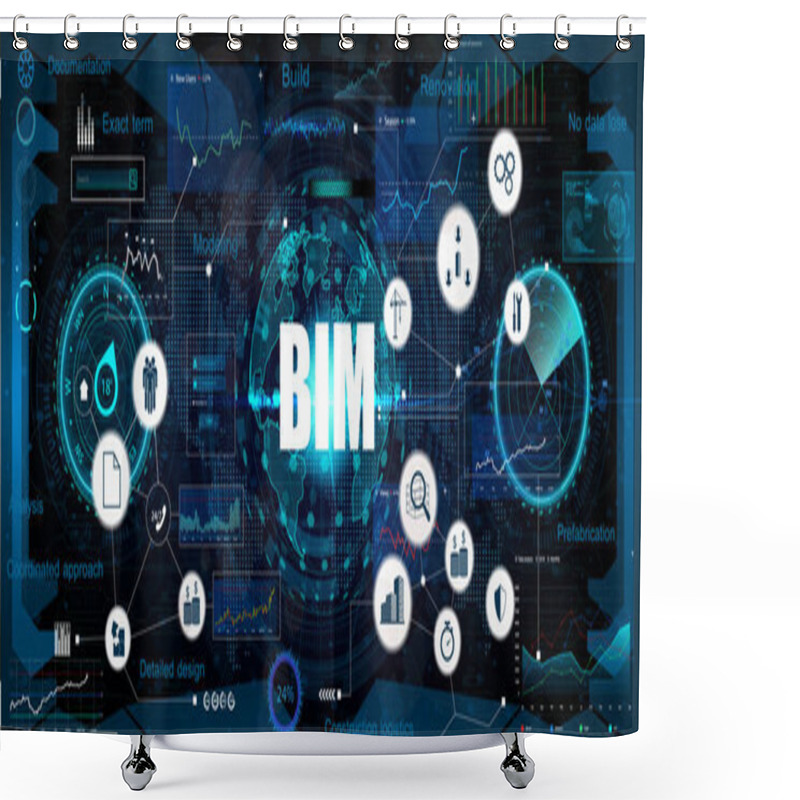 Personality  BIM Banner - Building Information Modeling Shower Curtains