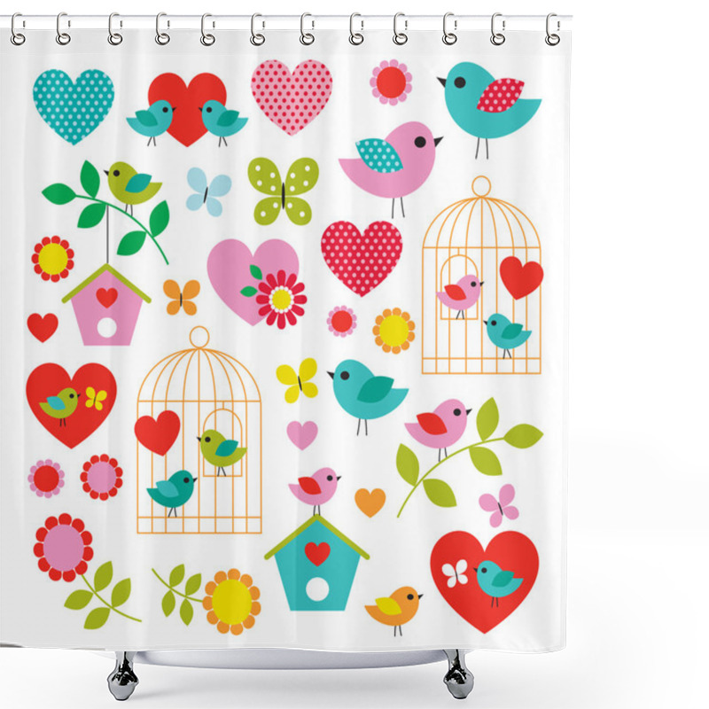 Personality  Birds Clip Art Shower Curtains