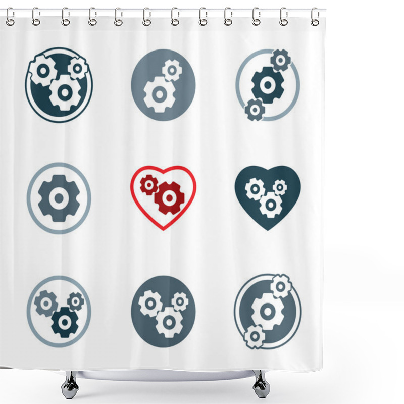 Personality  Gear System Power Development  Icons Shower Curtains