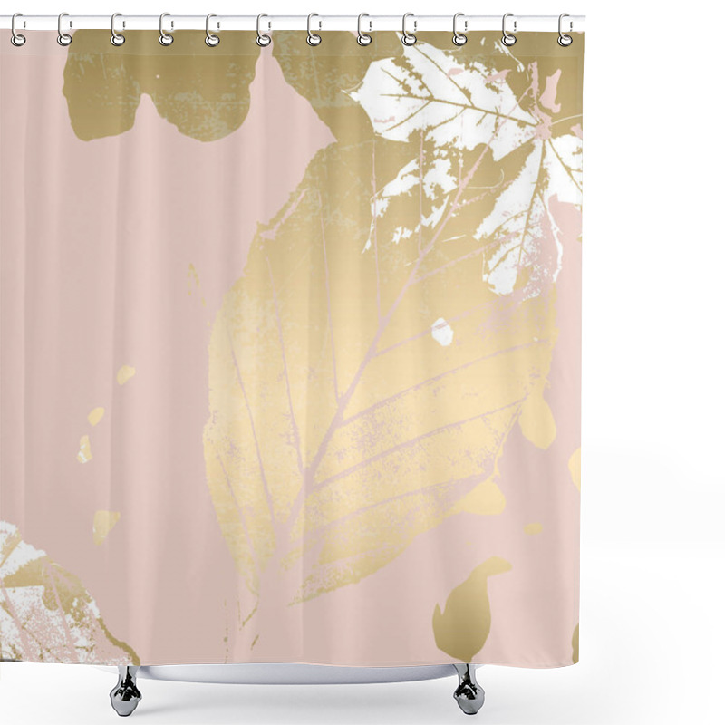 Personality  Autumn Foliage Rose Gold Blush Background Shower Curtains