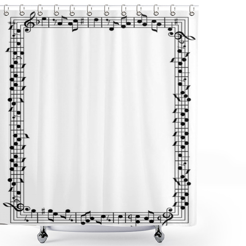 Personality  Musical Theme Frame. Picture Frame. Notes. Music Shower Curtains