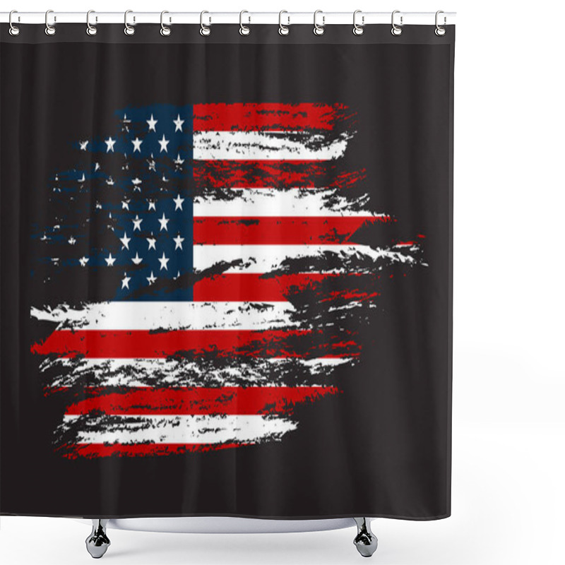 Personality  Grunge Flag Of The USA In With Grunge Texture. Shower Curtains