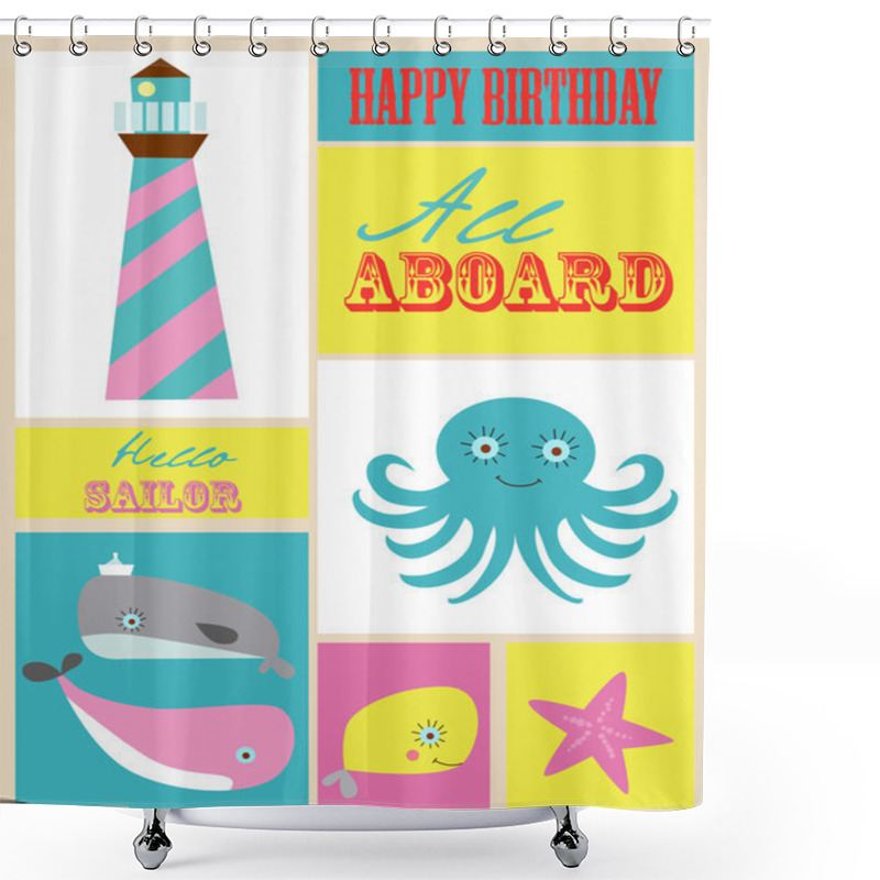 Personality  Happy Birthday Card Shower Curtains