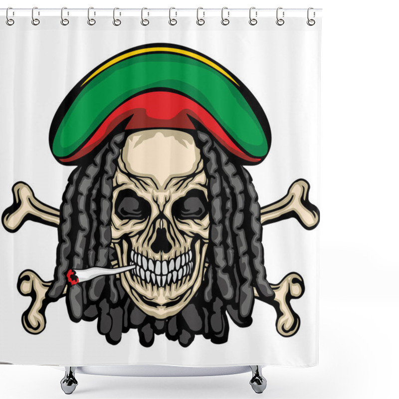 Personality   Grunge Skull Coat Of Arms Shower Curtains