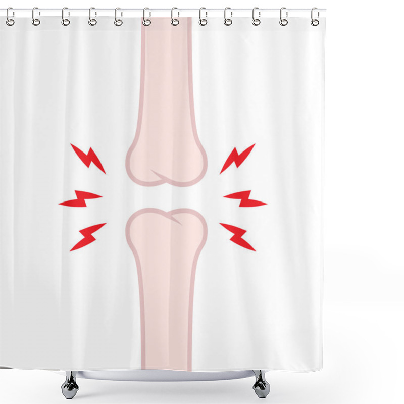 Personality  Knee Bone Problems. Bone Cartoon Vector.  Shower Curtains