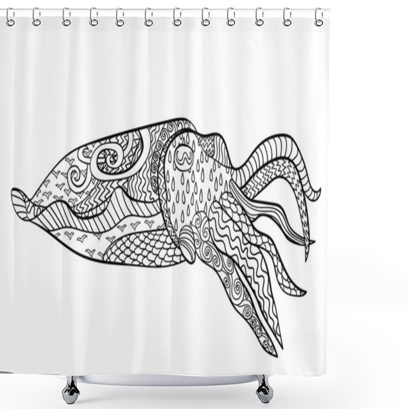 Personality  Cuttlefish With High Details. Shower Curtains