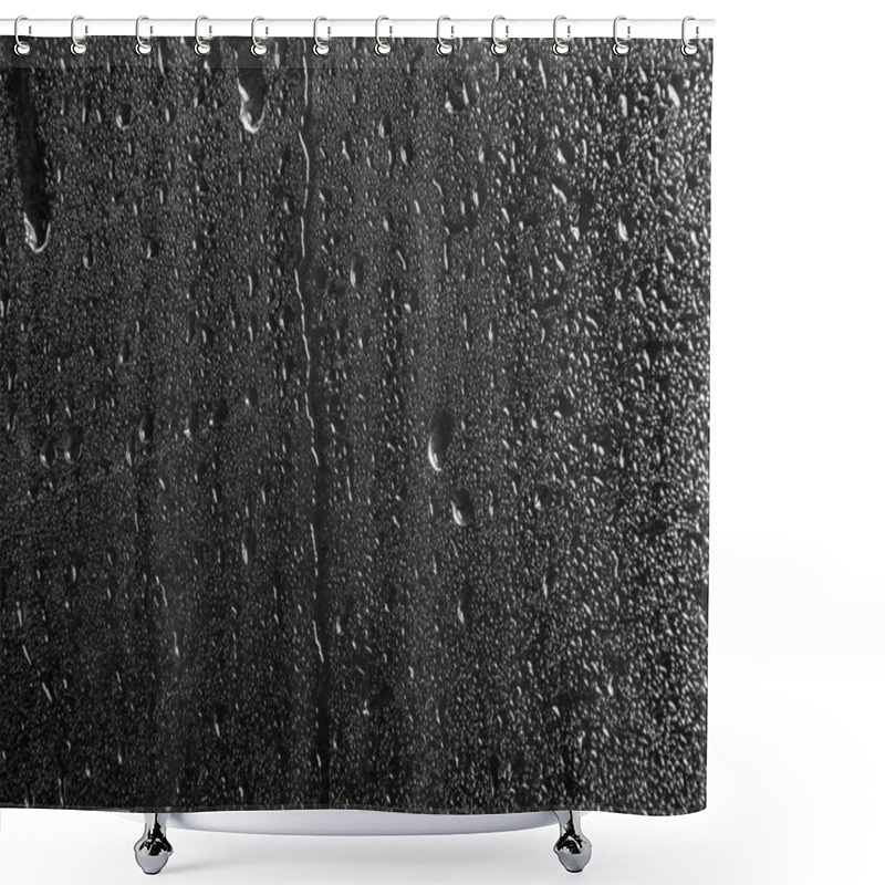 Personality  Glass With Rain Drops Against Dark Background Shower Curtains