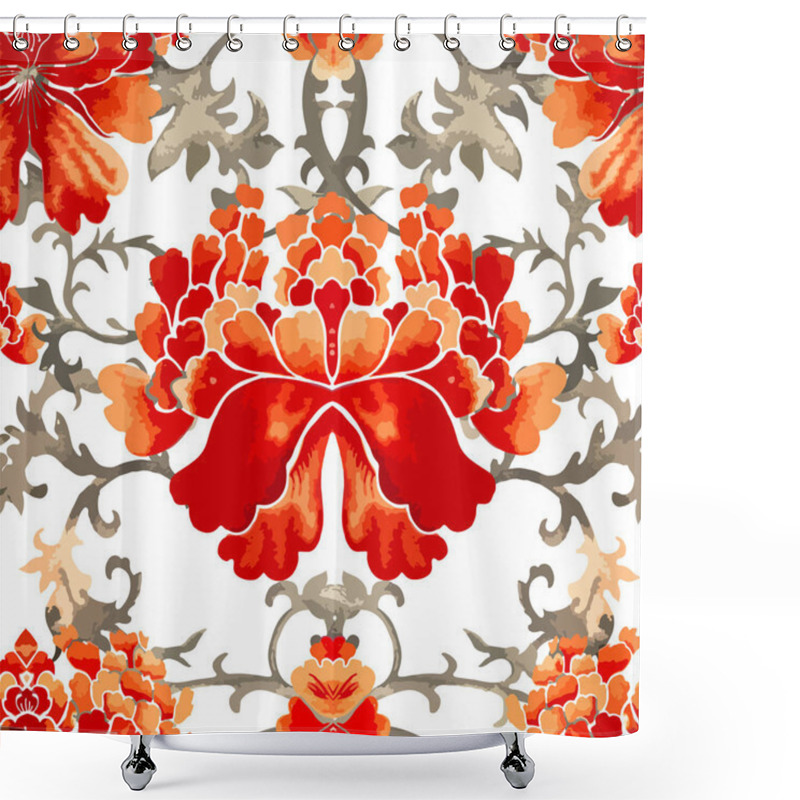 Personality  Seamless Floral Pattern Shower Curtains