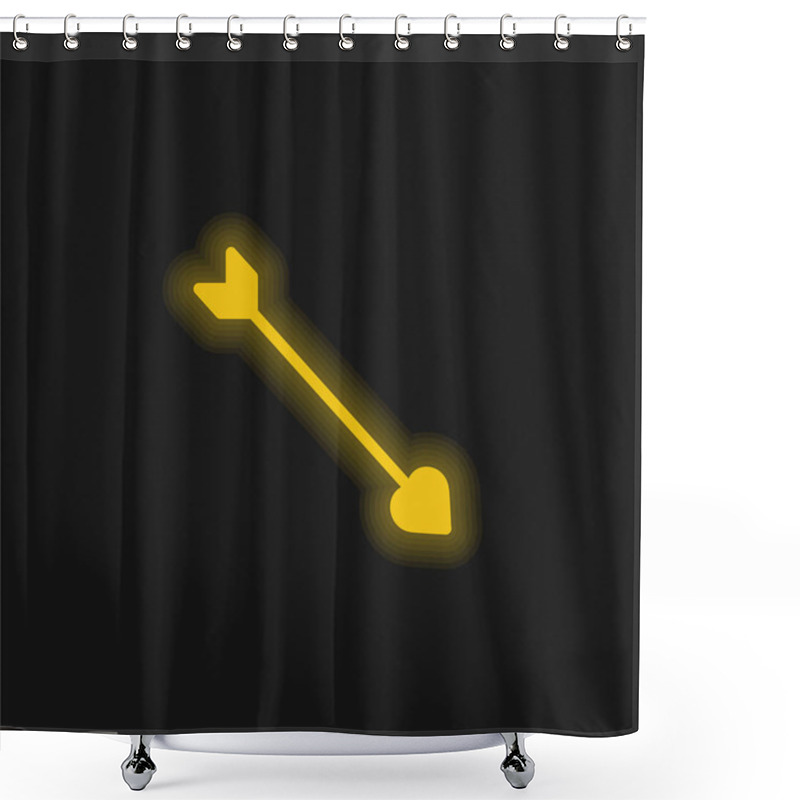 Personality  Arrow Yellow Glowing Neon Icon Shower Curtains