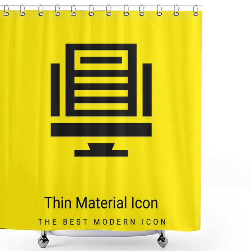 Personality  Article Minimal Bright Yellow Material Icon Shower Curtains