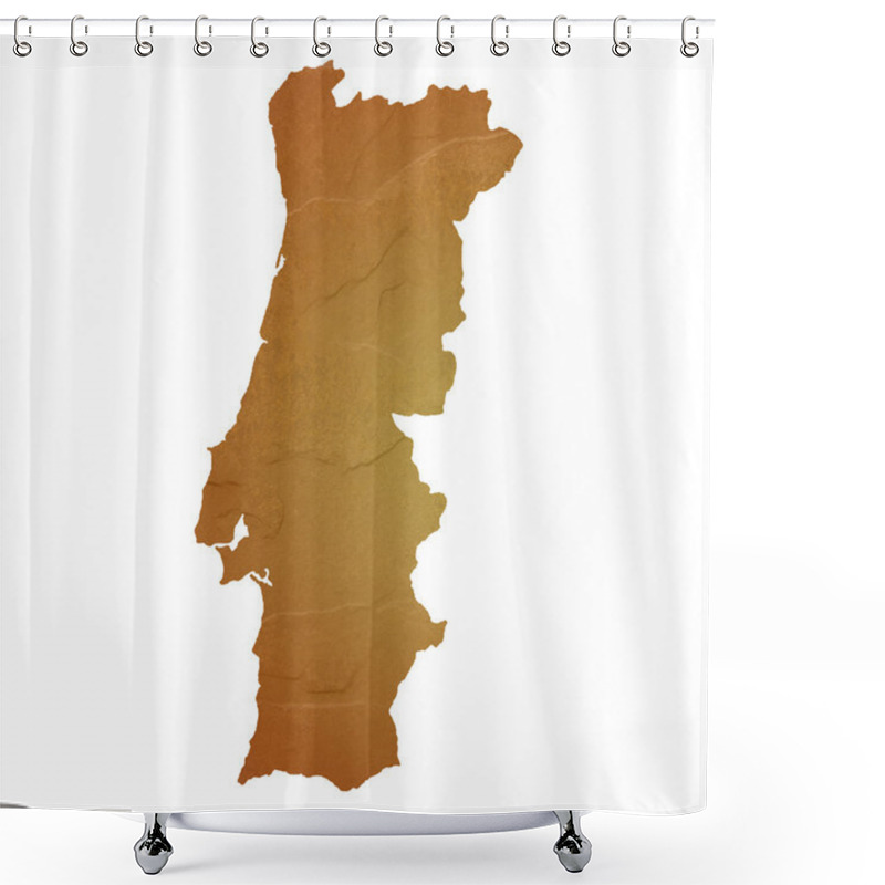 Personality  Textured Map Of Portugal Shower Curtains