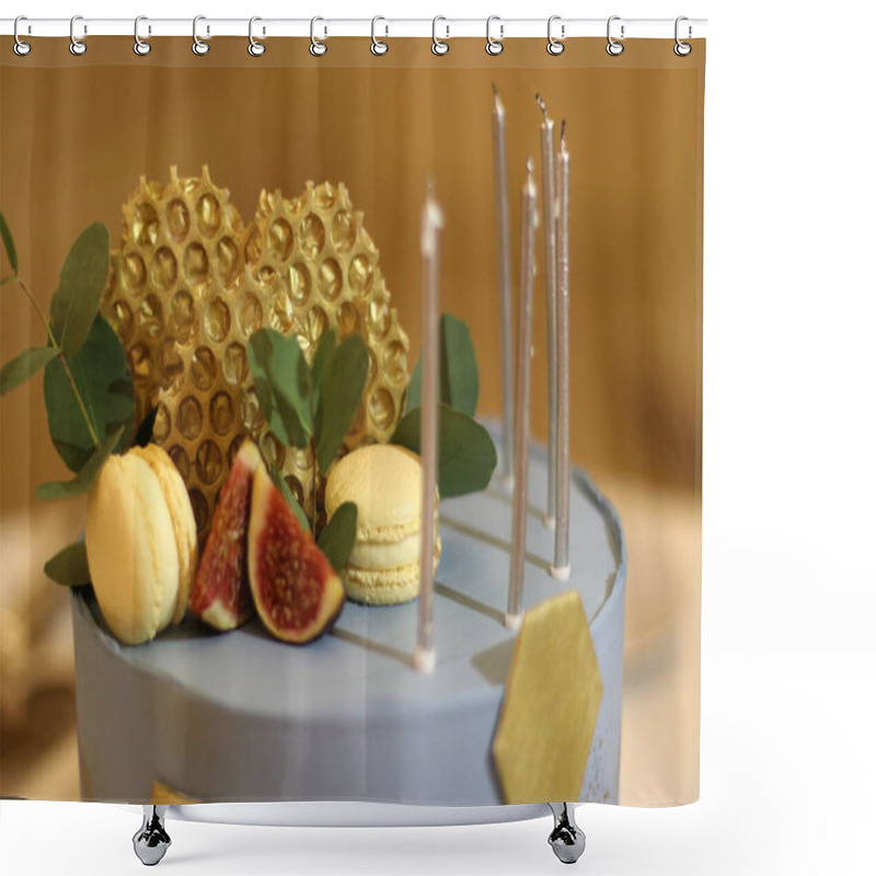 Personality  A Beautiful Holiday Cake Decorated With A Bee Composition. Birthday Celebration. Shower Curtains