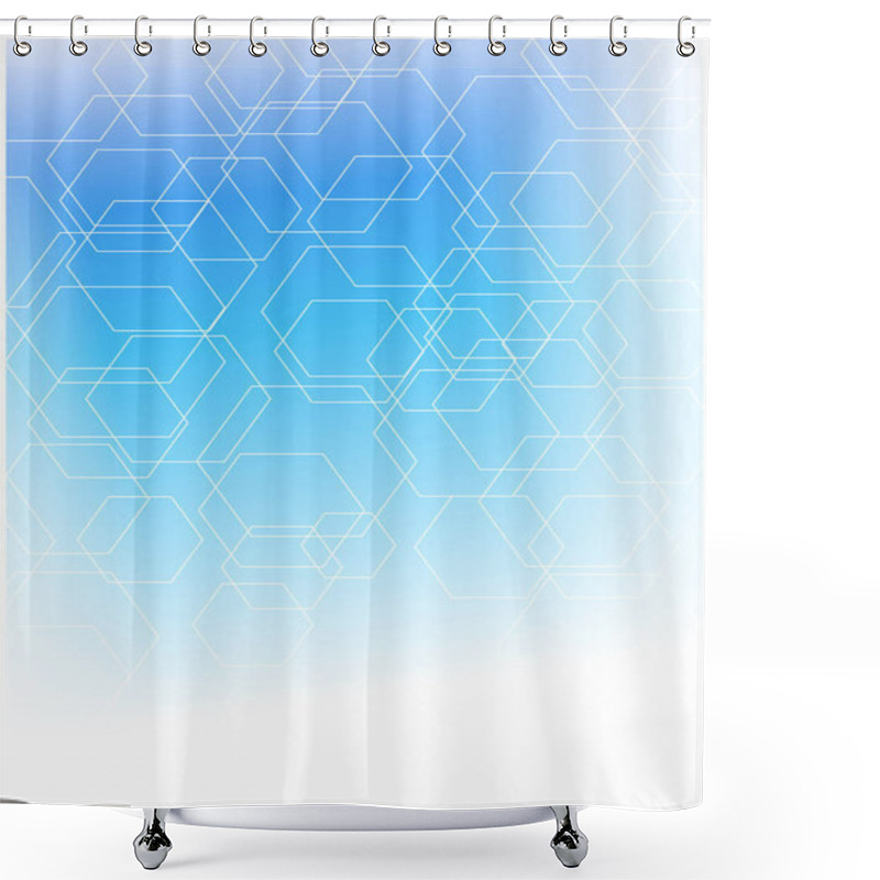 Personality  Soft Vector Background With Hexagons Silhouettes Shower Curtains