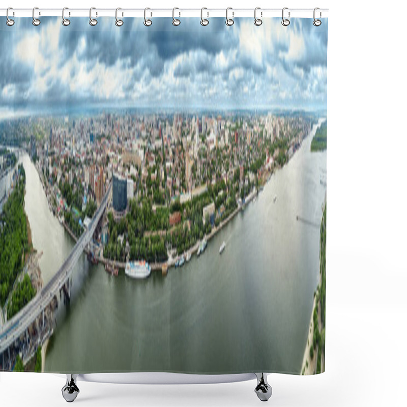 Personality  Rostov-on-Don. Russia. Aerial View, Panoramas Of The City Shower Curtains