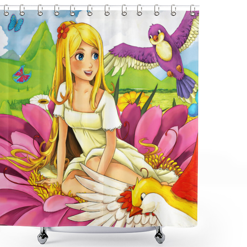 Personality  Cartoon Fairy Tale Scene Shower Curtains