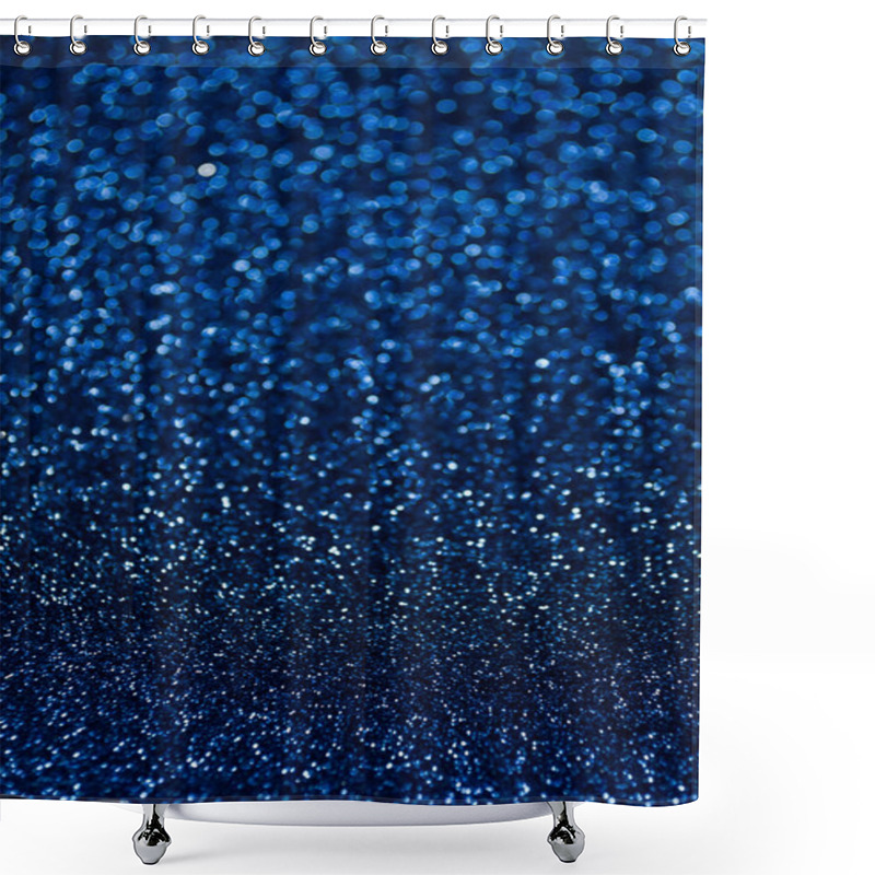 Personality  Defocused Abstract Navy Blue Lights Background Shower Curtains